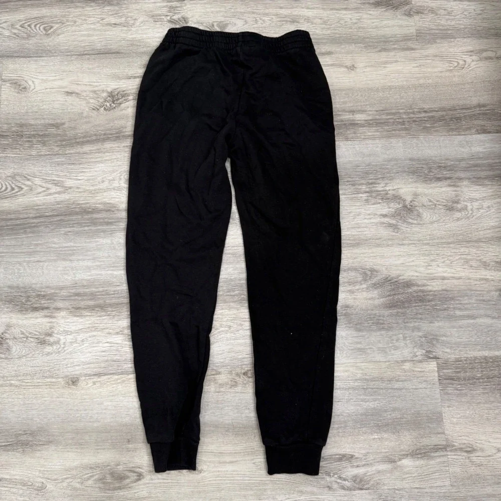 Champion Kids Black Joggers Sweatpants Large 14/16 Script Logo C‎ Patch Pocket